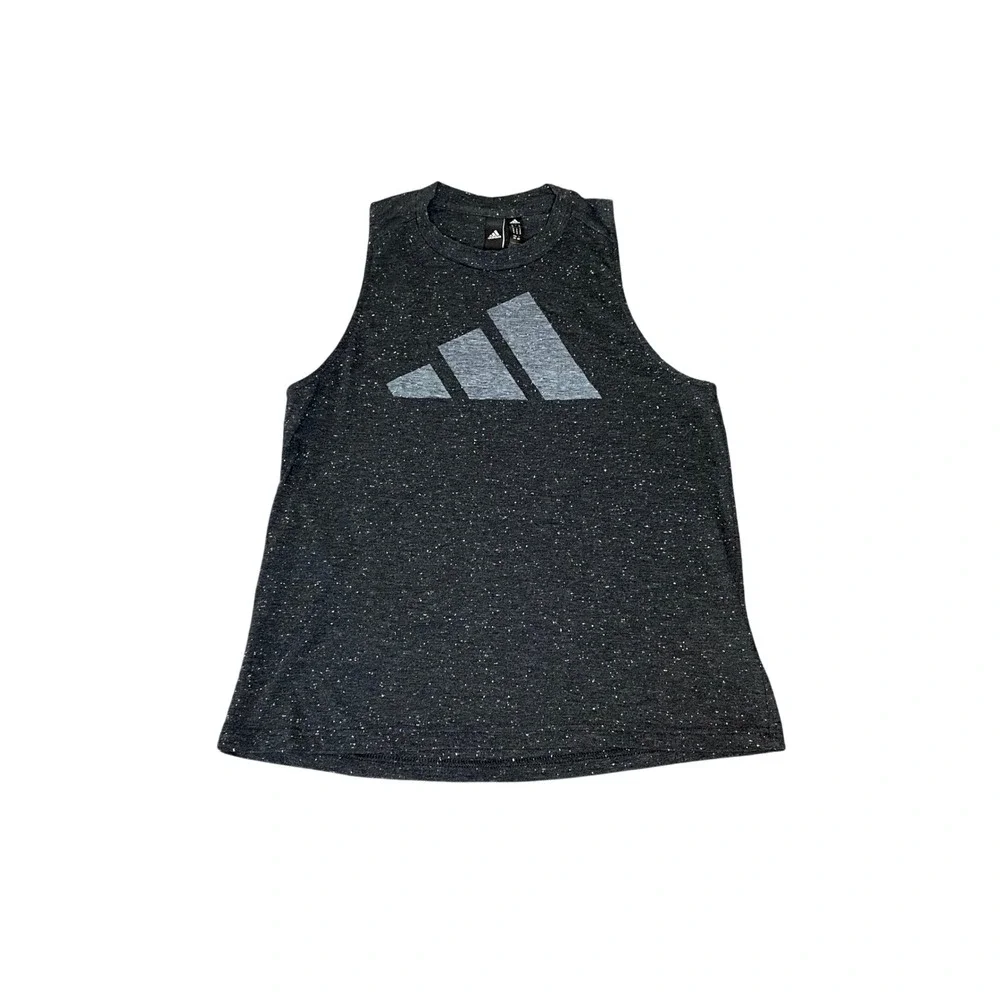 Adidas Womens Space Dye Speckled Sleeveless Training Tank Top Grey Size M
